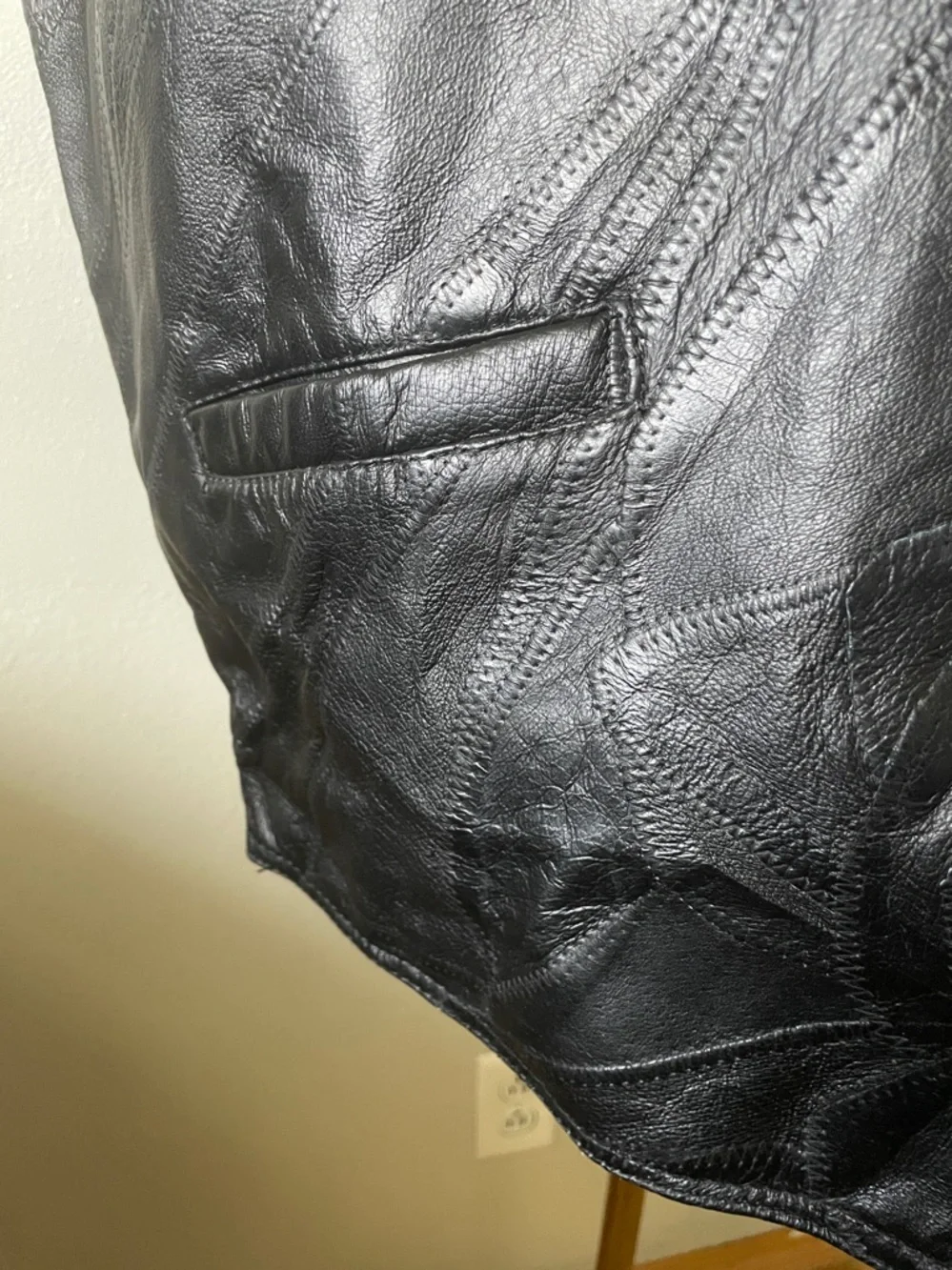 Genuine Leather Black Western Biker Vest 2XL XXL Rider Navarre Leather Company